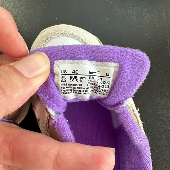 Nike Kids Sneakers - White, Purple, and Tan - Picture 3 of 3